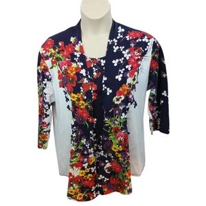 LEO GUY PRINTED COTTON BLEND TWINSET XL